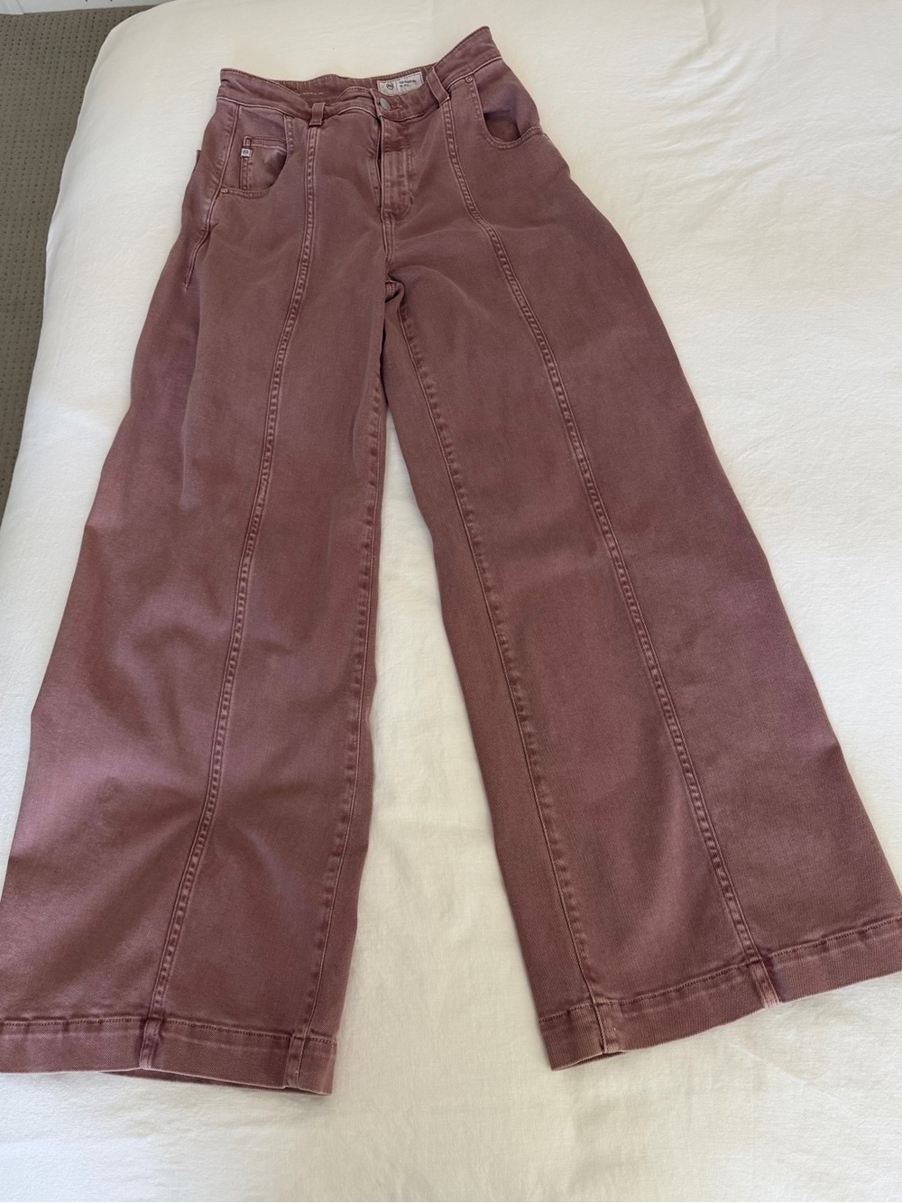 AG Adriano Goldschmied Mauve Wide-Leg Jeans